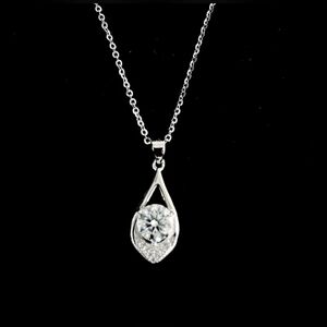 Sterling Silver .925 Teardrop Crystal Necklace